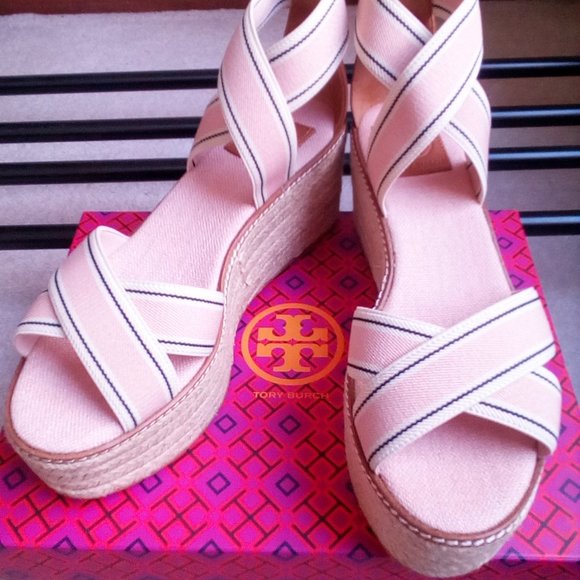 Tory Burch Frieda Platform Espadrille Sandals NEW - Picture 1 of 10